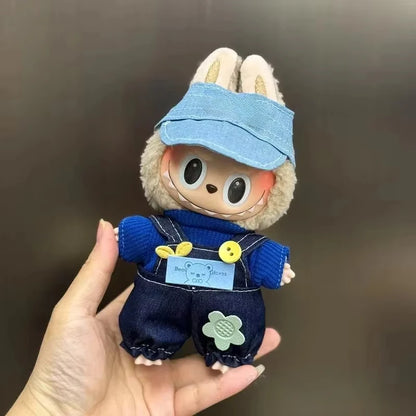 Mini Plush Doll'S Clothes Outfit Accessories For Korea Kpop Exo 15-17cm Labubu Idol Overalls set Clothing Gift