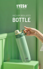 Tyeso Stainless Steel Sports Water Bottle Insulated Leak-Proof Portable Fitness Flask for Outdoor Workouts Travel Vacuum Flasks