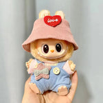 For 15cm cute mini labubu clothes  Kawaii Cartoon Bib Pants  With matching shoes Labubu Accessories