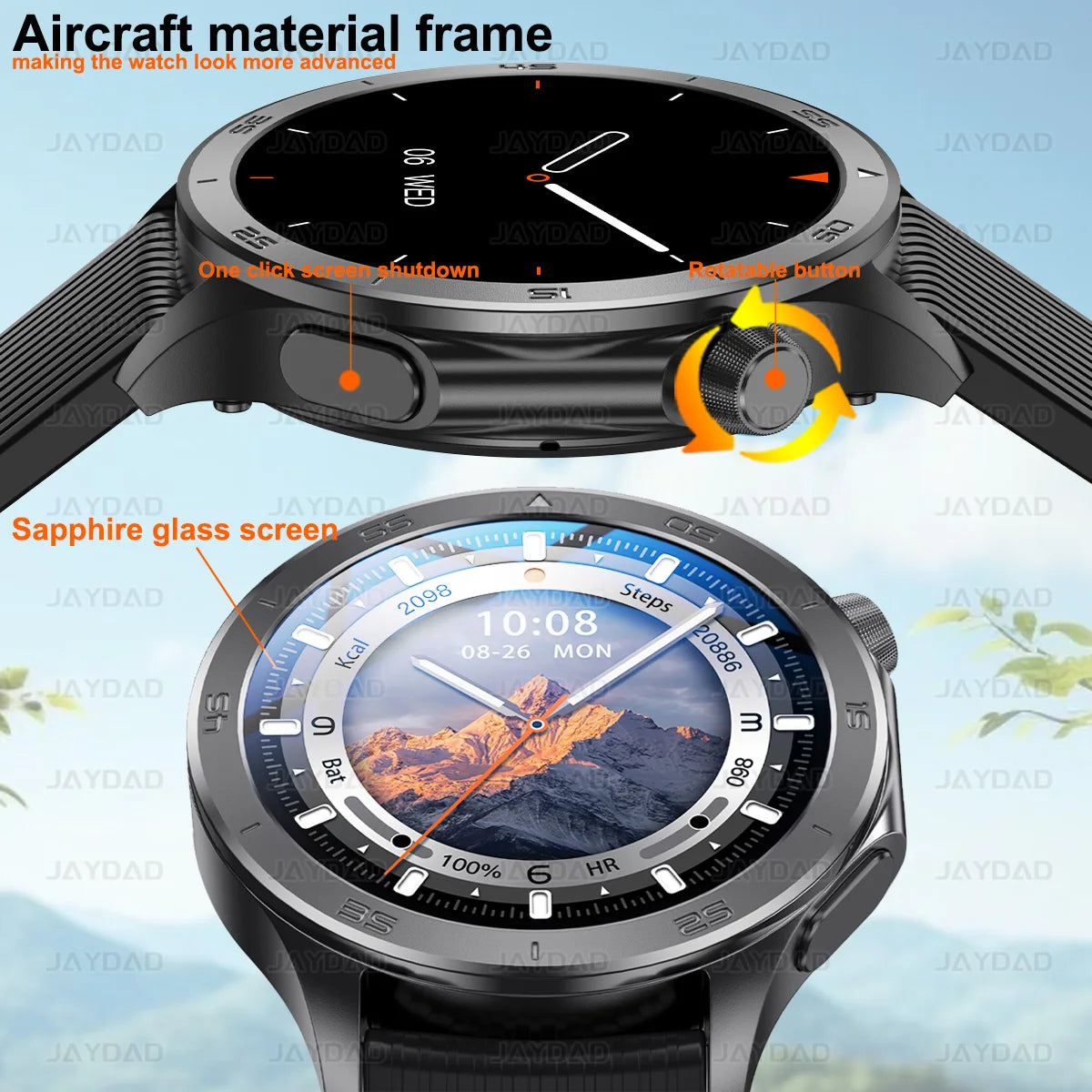 2025 New For OPPO Watch X2 Smart Watch Men AMOLED Outdoor Fashion GPS Compass Heart rate Waterproof Bluetooth Call Smartwatches