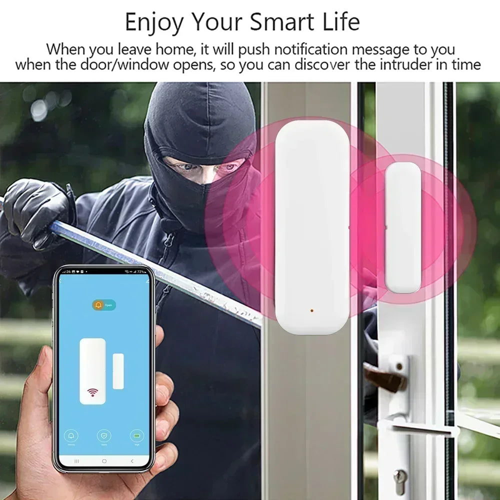 Tuya WiFi Zigbee Door Sensor Window Sensor Contact Sensor For Smart Home Smart Life APP Remote Control for Yandex Alexa