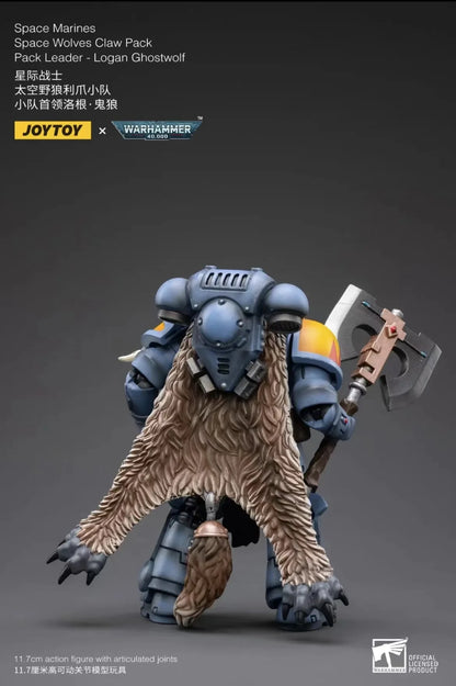 1/18 JOYTOY Actionfigur – Warhammer 40K Horus Heresy Space Wolves Logan Ghostwolf Mecha Modell