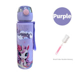 700ml Cute & Durable Cartoon Space Cup with Hand-held Ring BPA-Free High Temperature Resistant Portable Outdoor Water Bottle