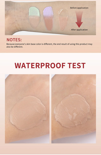 3pcs CC Cream Color Changing Liquid Foundation Centella Korean High Coverage Foundation Foundation Cream for Face Base Makeup