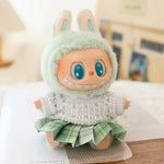 17cm Labubu Doll Clothes Set for Ropa Labubu Macaron Dolls JK Pleated Skirt with Camera and Shoes
