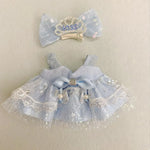 Blue Lolita Princess Skirt Dress For Labubu 3.0 V1/V2 for 20 cm cotton doll dress Outfit  for Ropa Labubu Doll Clothes