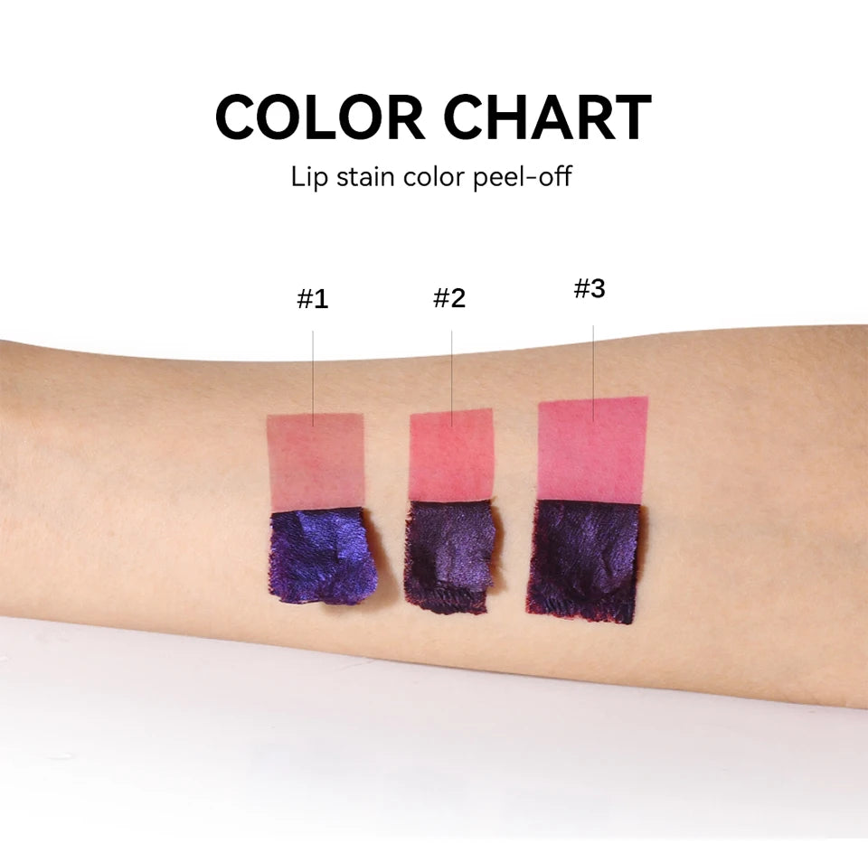 3 Colors Lip Stain Color Peel-Off Stick Set Long-lasting Waterproof Pink Liquid Lip Gloss No Fading And Non-stick Cup Lip Gloss