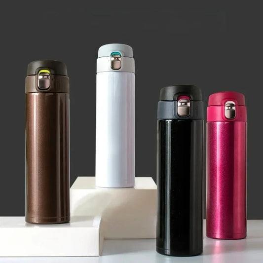 500M/16 Oz Insulated Mug Tritan Material Stainless Steel Metal Water Bottle Leakproof BPA Free Suitable for Hot and Cold Drinks