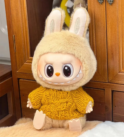 Ropa Labubu Doll Clothes Outfit Accessories For 15/17cm Labubu V2 V1 Plush Doll's Clothing Colorful Sweater Kid Toy Girl Gift