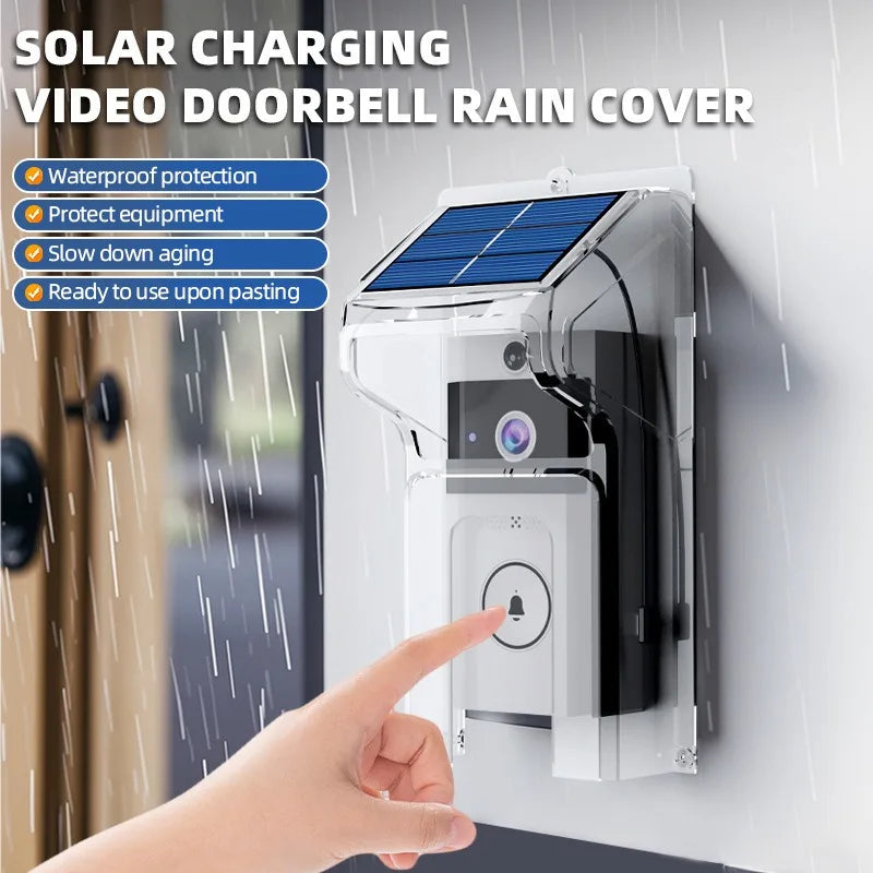 Smart Visual Doorbell with Solar Panel, Anti-Explosion Design, Real-Time Monitoring, Voice Distortion, Waterproof Cover
