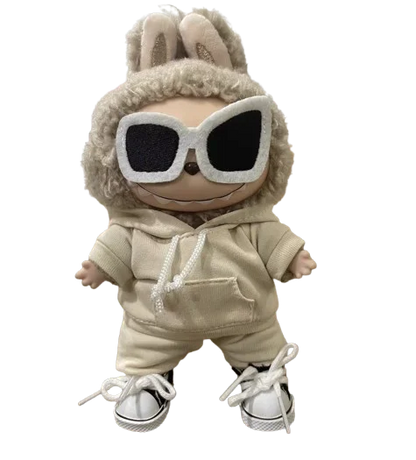 Labubu Casual Sweatsuit Set - Comfy Labubu Clothes for 15/17cm Dolls Featuring Ribbed Hem Details