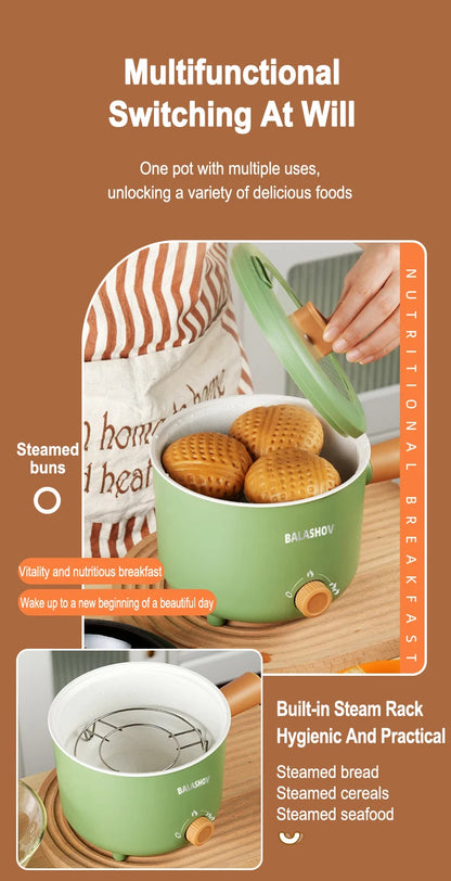 Electric Cooker Kitchen Appliance Double Layer Home for Hot Pot Cooking Soup Heater Multifunction Cooker Mini Non-stick Pan Pots