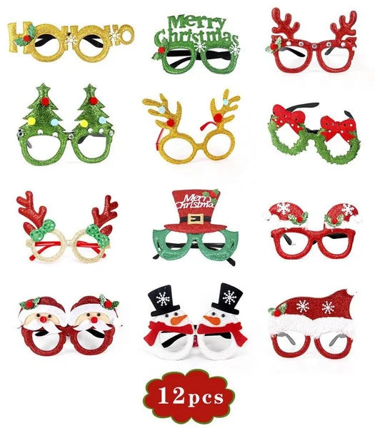 Christmas Glasses Party Glasses Christmas Novelty Glasses Party Accessories Fun Glasses Christmas Decorations Holiday Gifts