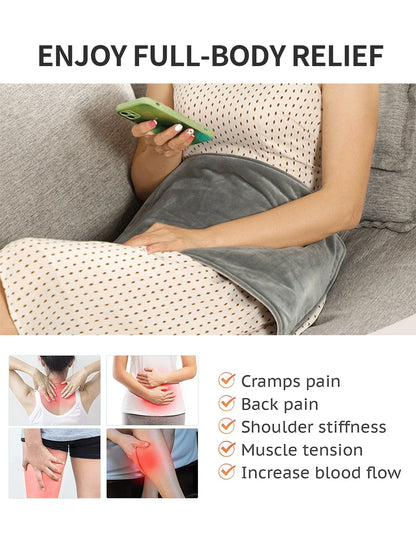 2025 USB 5V Electric Heating Pad for Cramps & Back Pain Relief Heat Pad with 59 INCH Cable Mini Heated Blanket 19.6*11.8 INCH