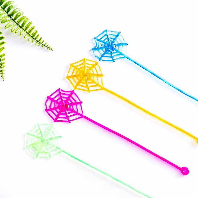 15Pcs Fun Kids Birthday Party Favor Mini Sticky Spider Web Toy Gift Bag Giveaway Pinata Filler Halloween Carnival Party Supplies