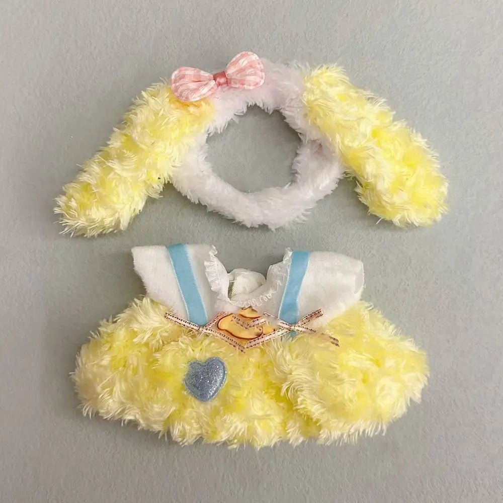 20cm Cotton Doll Lovely Princess Dresses Plush Dolls Clothes Dresses Skirt Decoration Skirt With Cartoon Headband Accessories