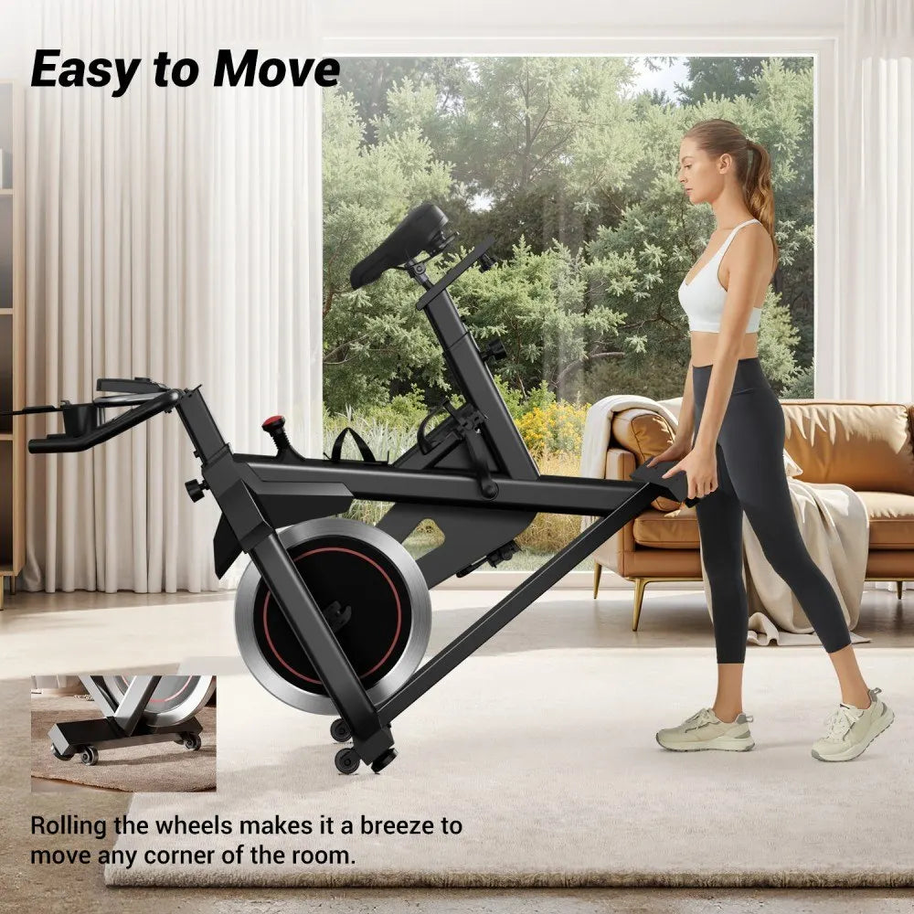 ROBORE CBE20 Stationary Exercise Bike, 136kg Capacity, Silent Belt Drive, Comfort Seat & iPad/Bottle Holders