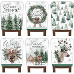 Christmas Chair Covers for Dining Room Set of 6 Xmas Party Holiday Decoration Washable Cover Chair kitchen Slipcover