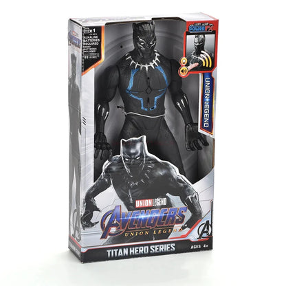 Action Toy 30cm Marvel Avengers Toy Thanos Hulk Spiderman Iron Man Captain America Thor Black Panther With Sound And Light