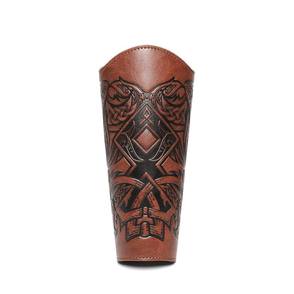 Medieval PU Leather Gauntlet Wristband Medieval Arm Bracers Punk Bracer Wrist Guards for Halloween Warrior Knight Photo Props