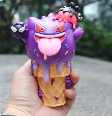 Cute Kawaii Pokemon Pikachu Snorlax Psyduck Bulbasaur Icecream Figure Toys for Girls