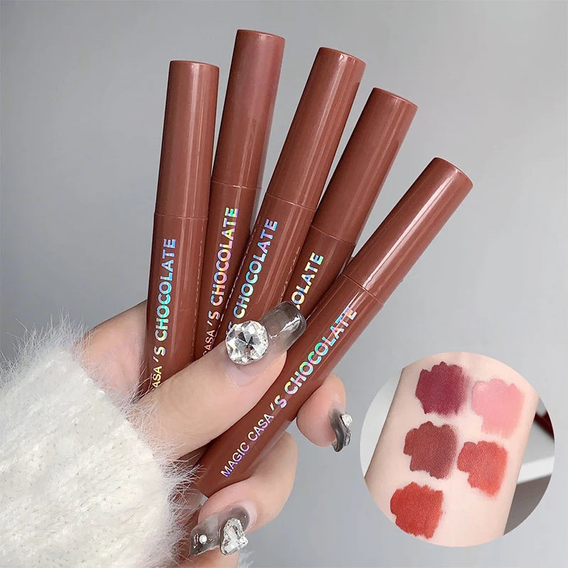 Chocolate five lip glaze set Mist matte lipstick girl student