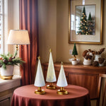 Table Christmas Tree 3 Pieces Christmas Sculpture Indoor Resin Star Tree Figurine For Home Room Winter Party Decorations Table