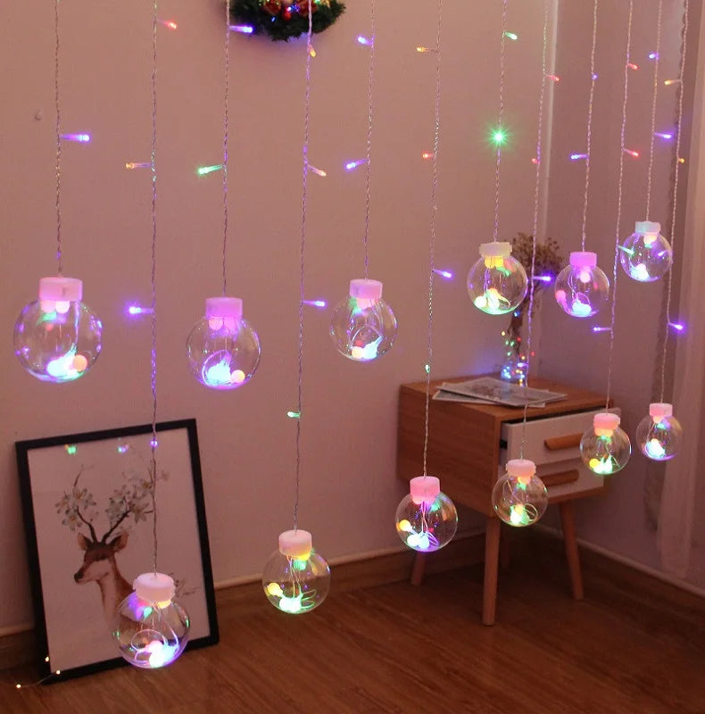 Christmas 2024 Led Lights Decoration Fairy String for Room Festoon Light Curtain Garland Party Wedding New Year's Bedroom Living