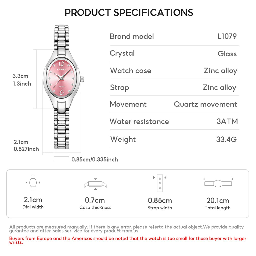 LIEBIG Stainless Steel Strap Quartz Watch Top Brand Luxury Elegant Wristwatches Fashion Automatic Watches For Women Reloj Mujer