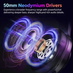 QCY Heroad V200 Gaming Over Ear Headphone Wireless Bluetooth 6.0 with Mic 50mm Driver 7.1 Surround Sound Dynamic EQ RGB Headset