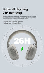 B500 Over Ear Headset Bluetooth5.4 Wireless Stereo Gaming Earphone Built-in Mic RGB Light Low Latency Headphone For PC