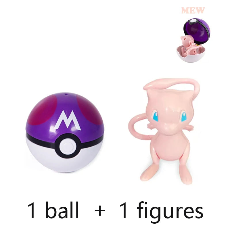 Pokemon Ball Toys Anime Figure Charizard Pikachu Mewtwo Eevee Monster Action Deformation Pokeball Toys Figures Model Kids Gifts