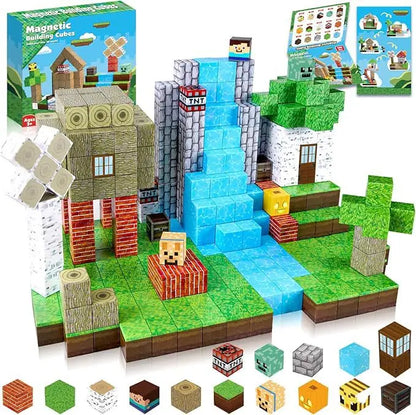 2025 NEW Magnetic Blocks Game Mine Magnet Worlds DIY Toys For Boys Girls STEM Montessori Sensory Cubes Game Toys Christmas Gifts