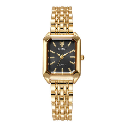 1/2/4PCS Fashion Rectangle Women Quartz Watches Stainless Steel Band Wristwatches for Girls Clock Reloj Mujer（Without Box）