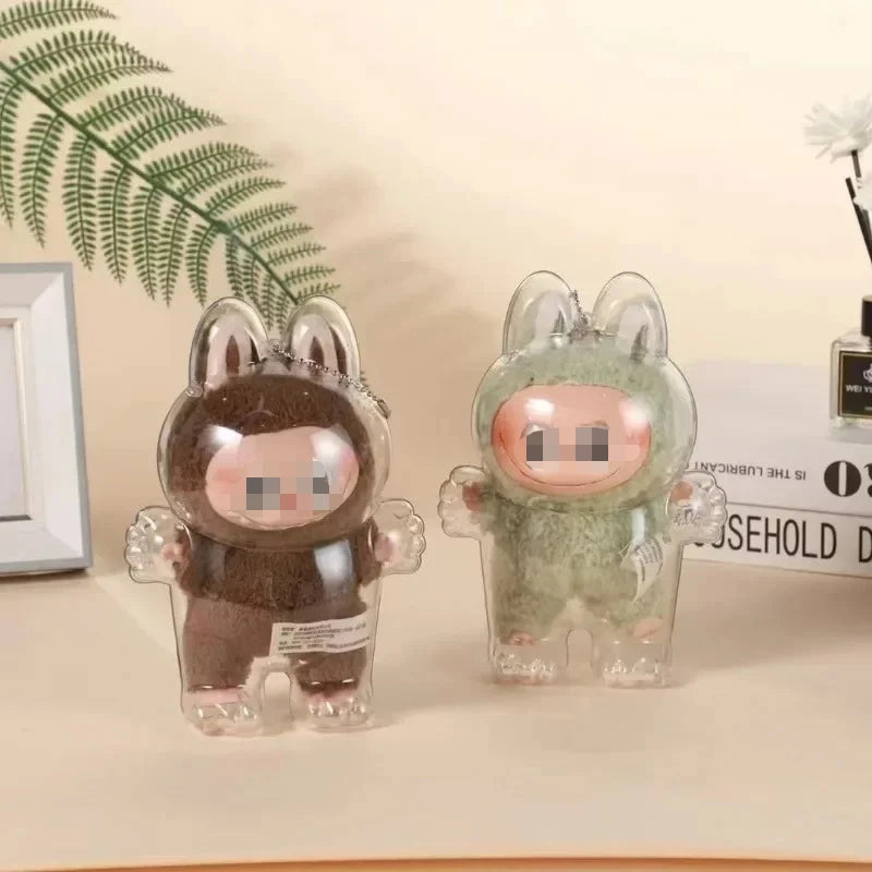 Transparent Protective Cover for Labubu Monster Toy Elf Doll Cover Storage Box Cute Elf Plushie Display Cover for Party Dolls