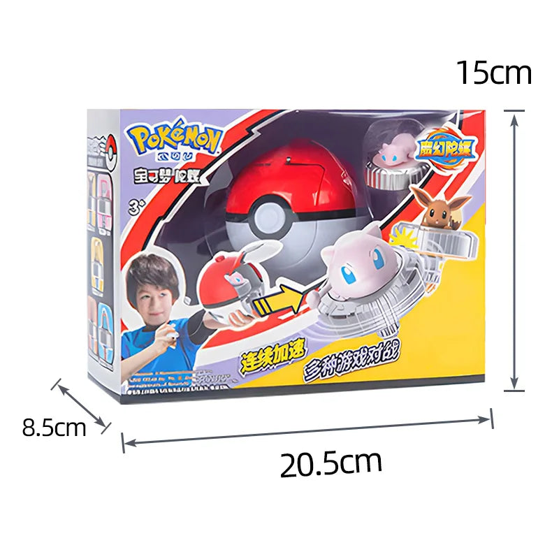 Pokemon spinning top ball toy action figure original Pikachu Charmander Squirtle Mew Eevee box gyro spin battle game poke child