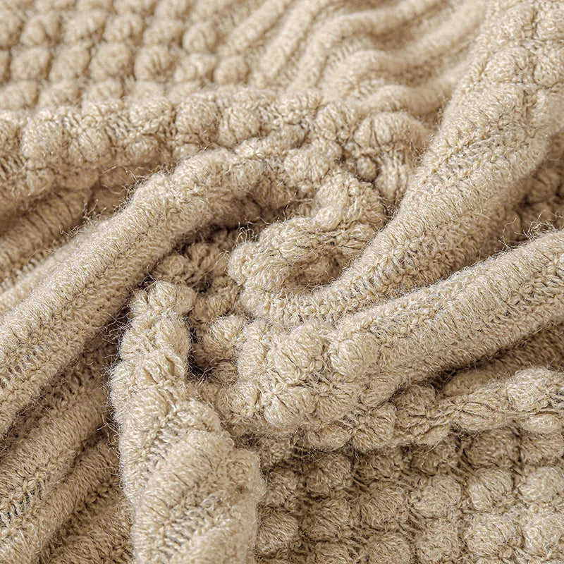 Khaki Gift Knitted Blanket with Tassels Chunky Vintage Luxury Farmhouse Throw Bedspread Oversized Blanket Cover Manta Para Sofá