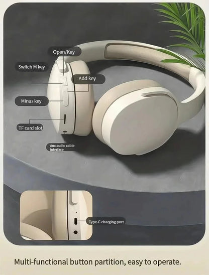 Xiaomi New Fashion Wireless Bluetooth Headphones Over Ear 9D HIFI Stereo Headsets True Sports With Earphones TF/AUX Music Player