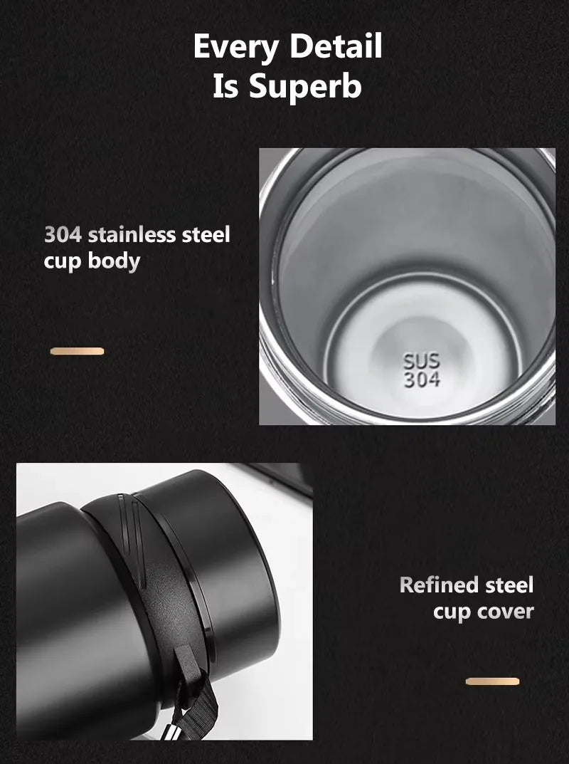 1L Stainless Steel In-vehicle Thermos Water Bottle Keep Cold and Hot Water Bottle Thermos for Water Tea Vacuum Flasks