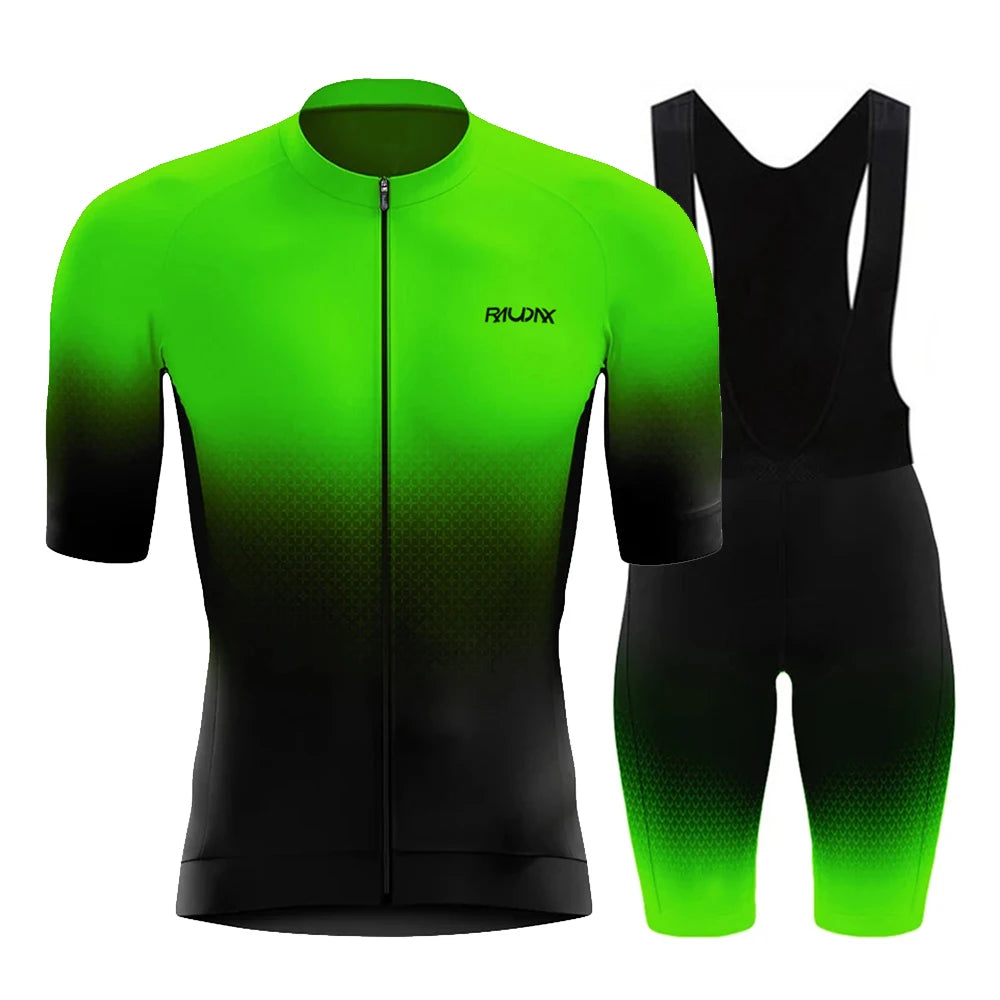 Raudax Summer Cycling Set Man Cycling Jersey Short Sleeve Bicycle Cycling Clothing Kit Mtb Bike Wear Triathlon Maillot Ciclismo