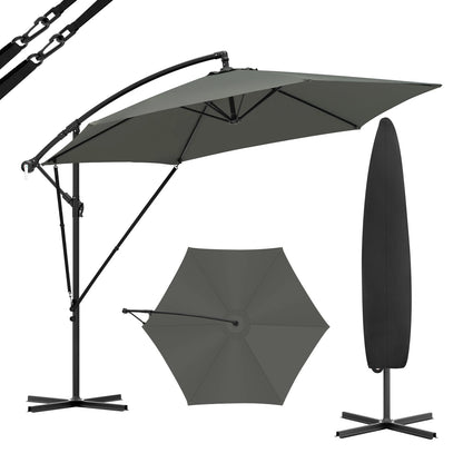 Kantelbare parasol met zwengel voor de tuin