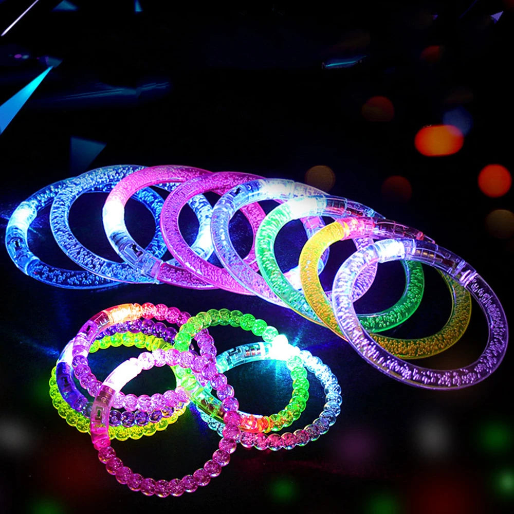 10-30 Pcs Kids Adult Party Supplies LED Light Up Bracelet Toys Birthday Wedding Guest Gifts Halloween Christmas Bar Party Favors