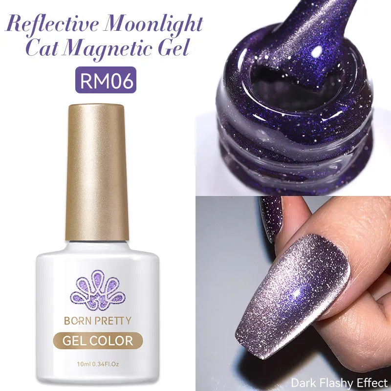 BORN PRETTY 10ml Silver Water Light Cat Magnetic Gel Nail Polish Nail Supplies Vernis Semi Permanent Gel for Fall Winter Nails