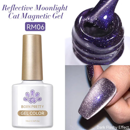 BORN PRETTY 10ml Silver Water Light Cat Magnetic Gel Nail Polish Nail Supplies Vernis Semi Permanent Gel for Fall Winter Nails