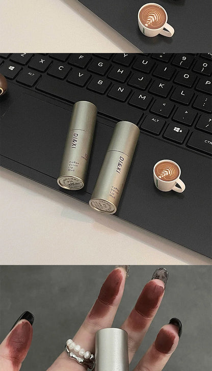 DIXI Mini Silver Tube Matte Lip Glaze — Velvet Finish, Skin-Enhancing, Versatile Low-Saturation Latte Shade