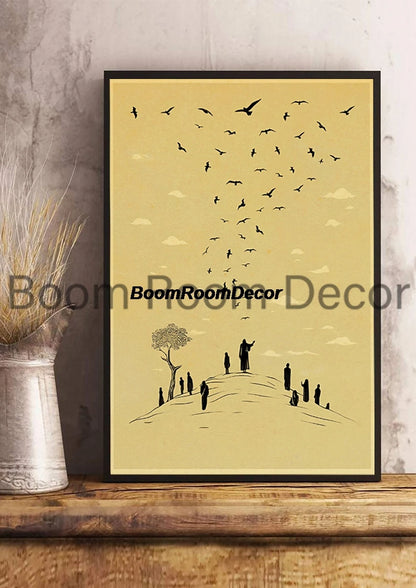Retro Abstract Creative Poster Kraft Paper Nostalgia Canvas Prints Modern Landscape Coffee Bar Wall Art Posters Living Decor