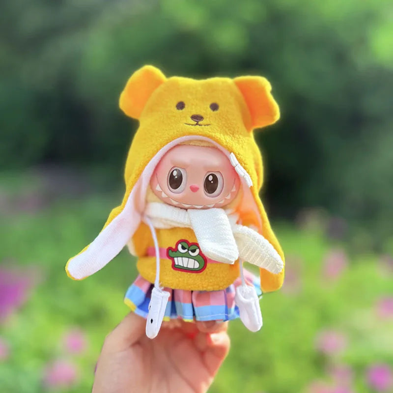 Labubu Doll Clothes Penguin Shark Bee Dinosaur Onesie - Cute Animal Jumpsuit for 17cm Pullip Blythe OB11 BJD