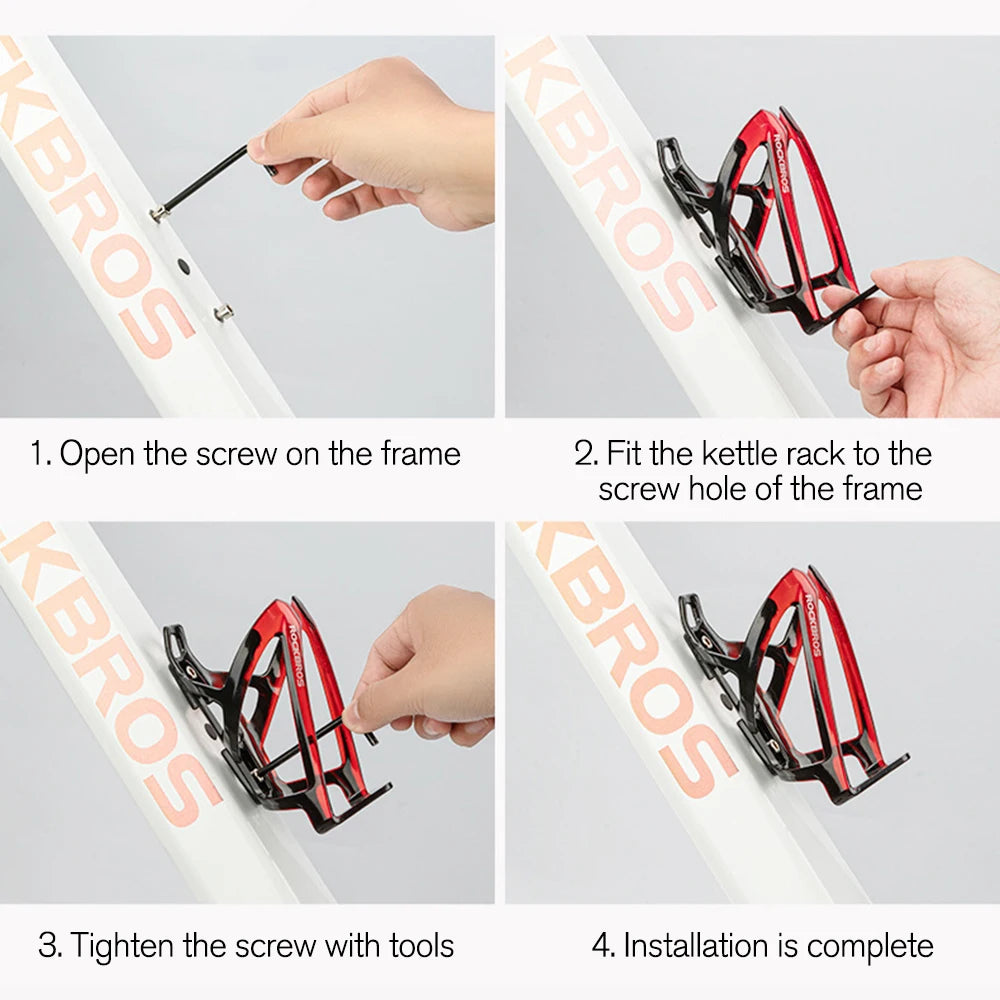 ROCKBROS Cycling Water Bottle+Water Bottle Holder 2-Piece Set -750ml Sports Water Bottle+Integrated Molded Water Bottle Holder