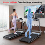 Superun Raceable Treadmill for Home, Walk Treadmill with 6% Incline 158 kg Weight Capacity