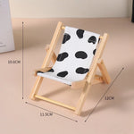 Doll'S Chair Outfit Accessories For Ropa Labubu 10cm cotton doll Summer vacation Wooden beach reclining camping chair ornament